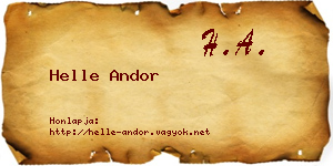 Helle Andor névjegykártya