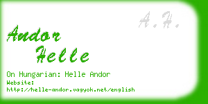 andor helle business card